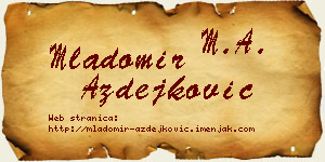 Mladomir Azdejković vizit kartica